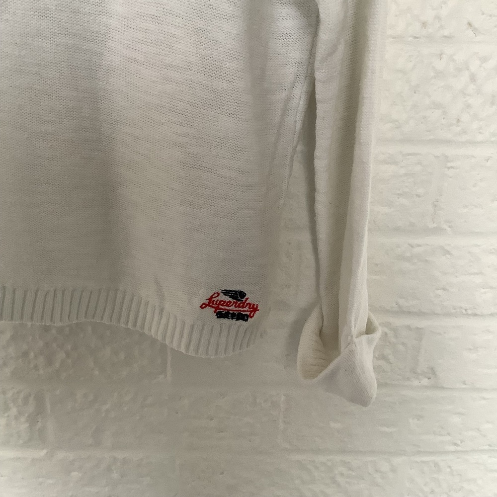 Superdry Icarus Knit Jumper - Size M - White - Cotton - P2P 22” - Picture 6 of 8